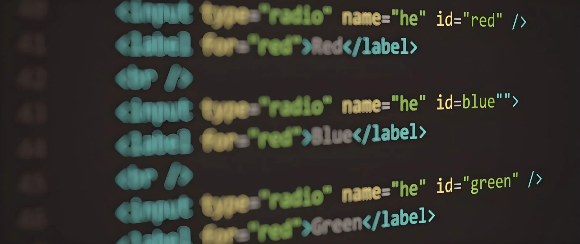 HTML code displayed on a screen, demonstrating web structure and syntax.