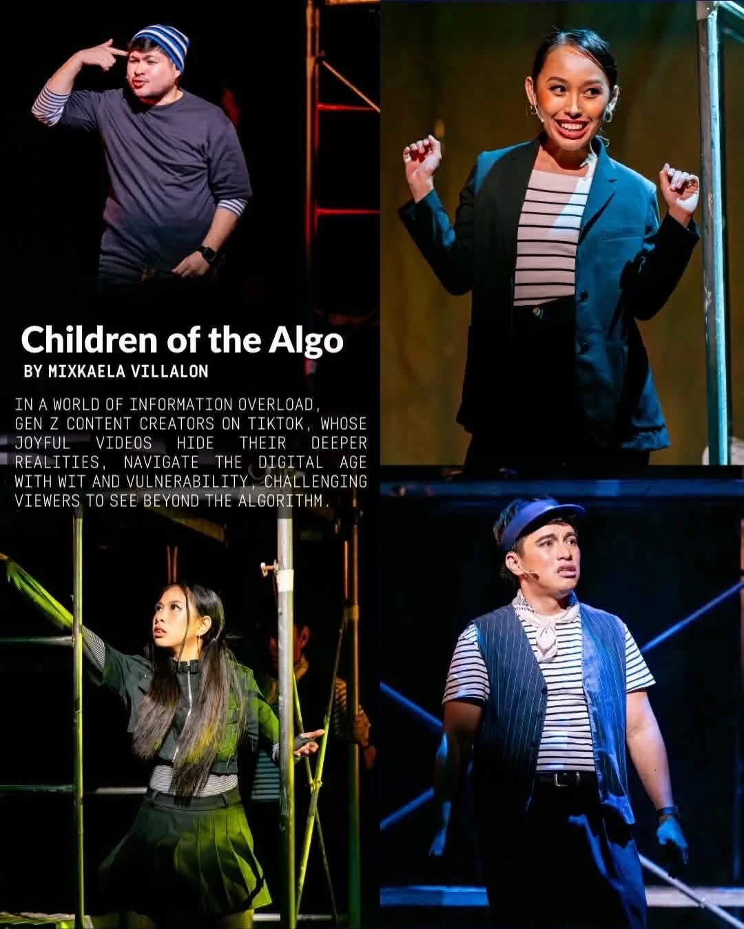 Collage of theater performance photographs